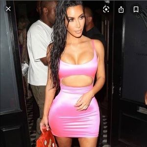 Kim Kardashian pink cut out dress Fashion Nova